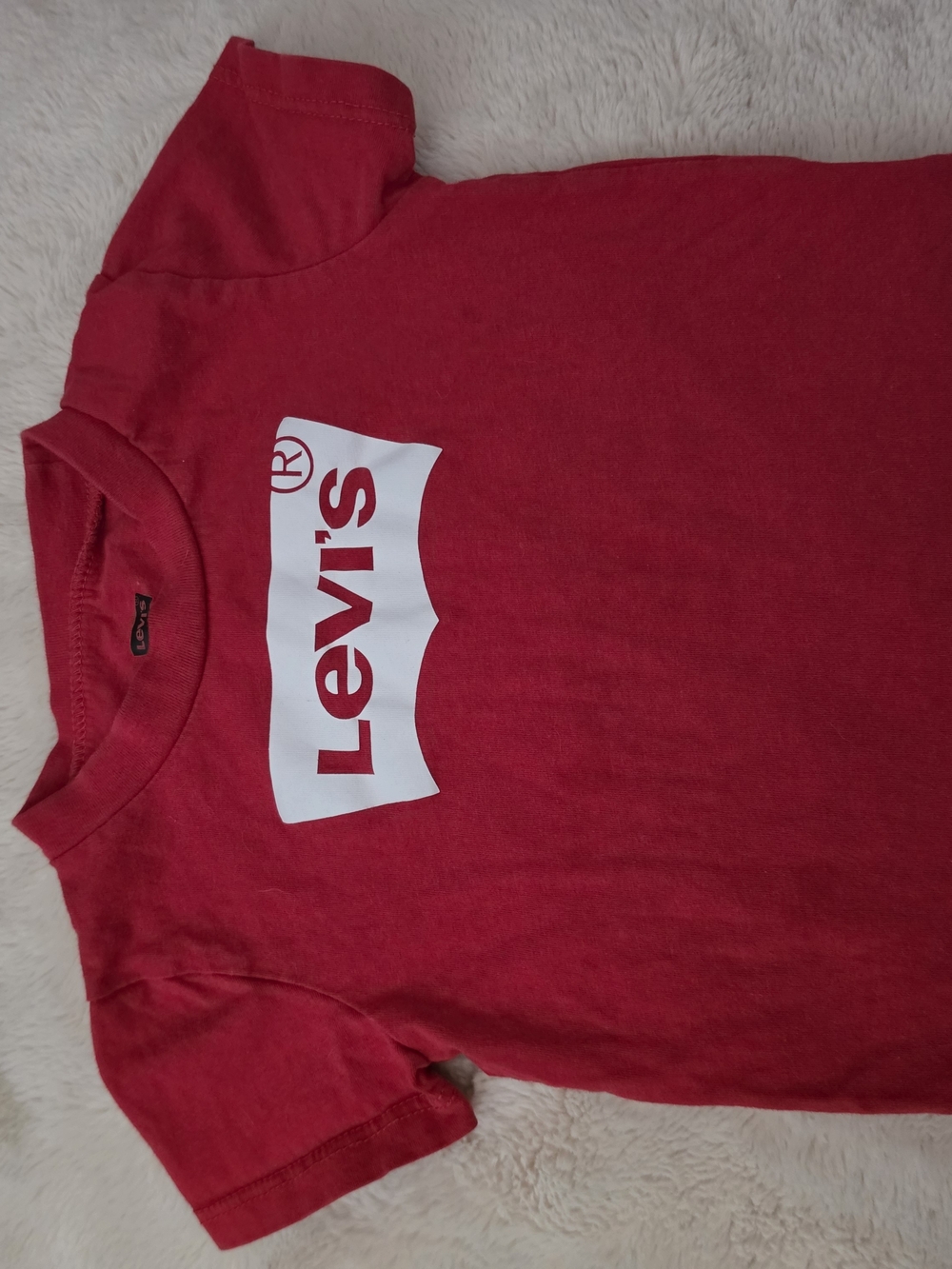 Levi's Red Tee with White Logo for Kids